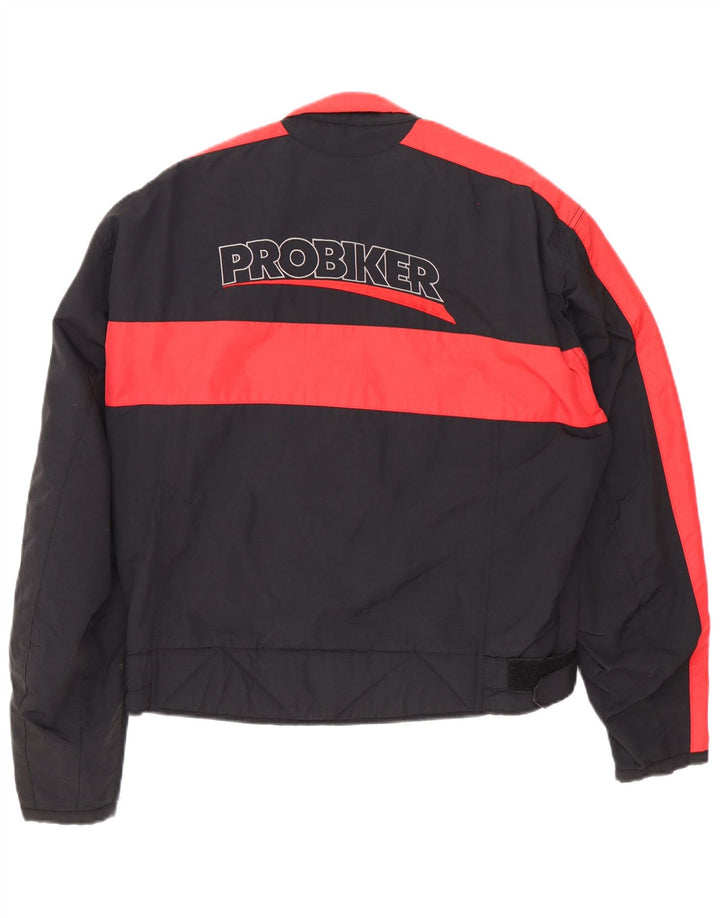 Probiker Mens Motorcycle Racer Jacket UK 38 Medium Black Colourblock