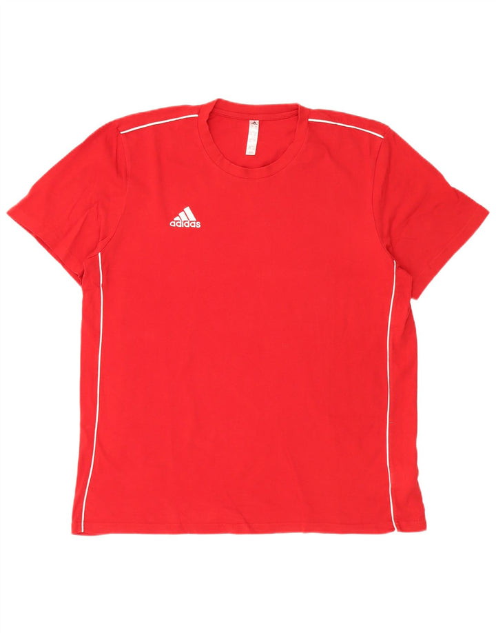 Adidas Mens T-Shirt Top XL Red Cotton
