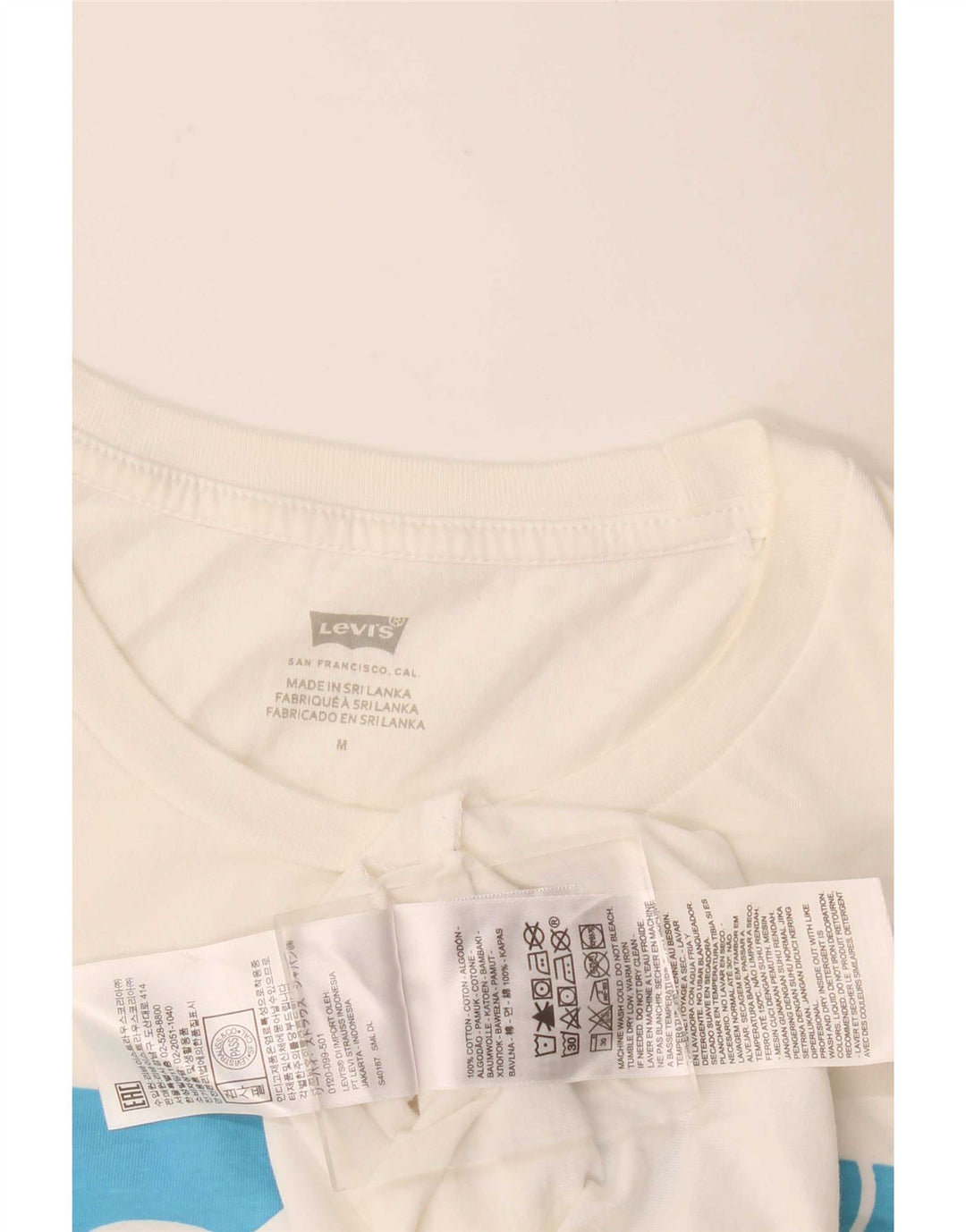 Levi's Womens Graphic T-Shirt Top UK 12 Medium White Cotton