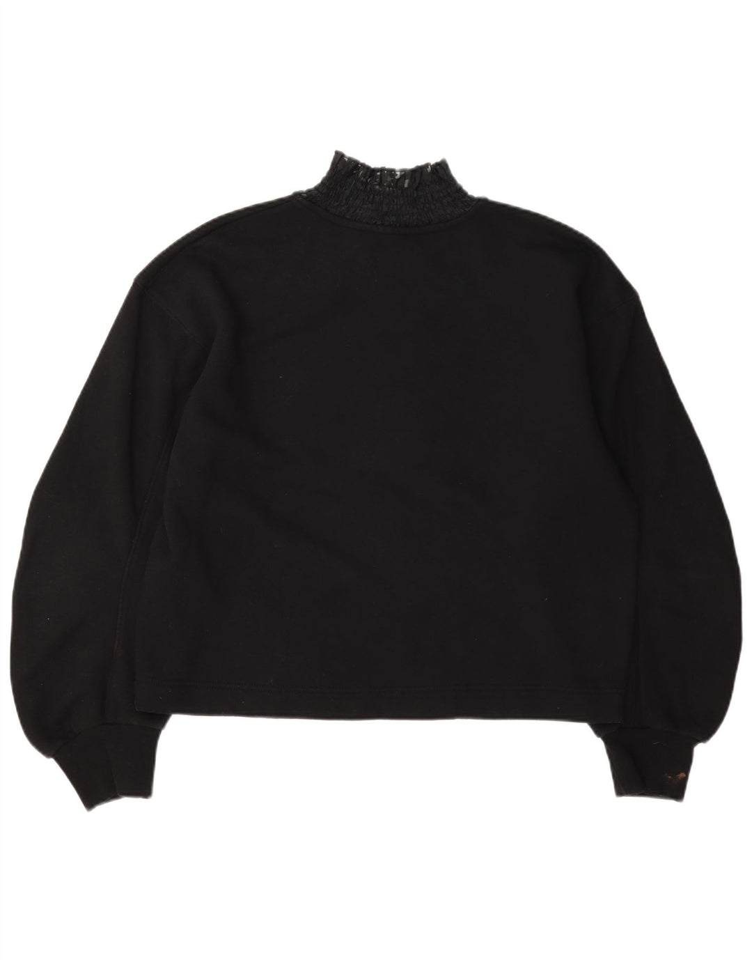Zara Womens Long Sleeve Oversized Blouse Top UK 10 Small Black Cotton