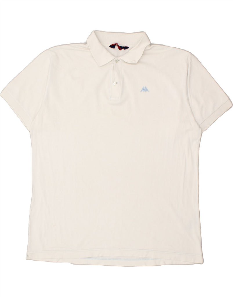 KAPPA Mens Polo Shirt XL White Cotton Vintage Kappa and Second-Hand Kappa from Messina Hembry 