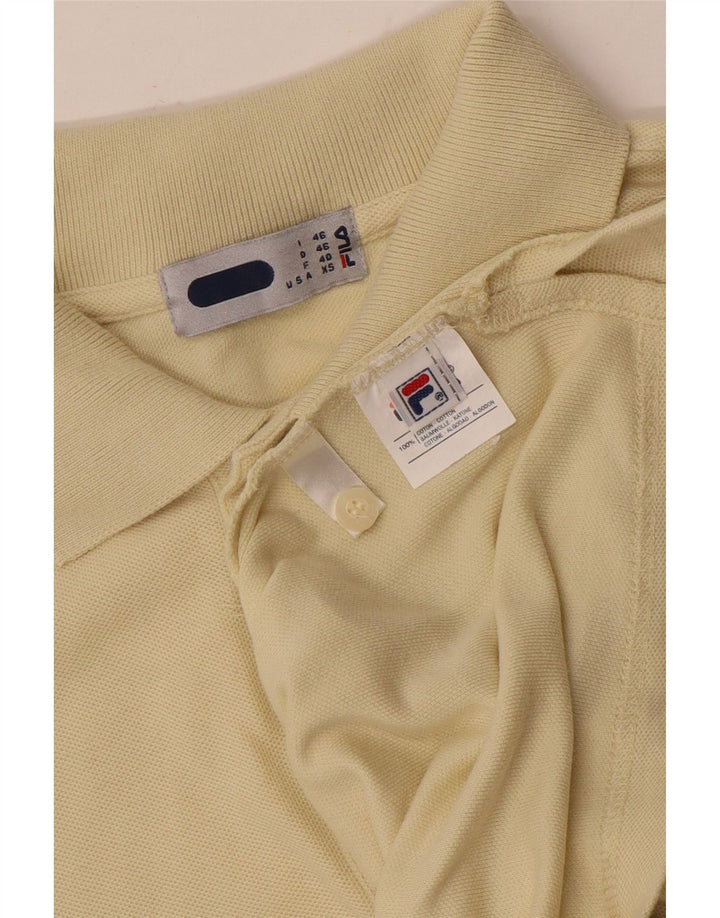 Fila Mens Polo Shirt IT 46 Small Beige Cotton