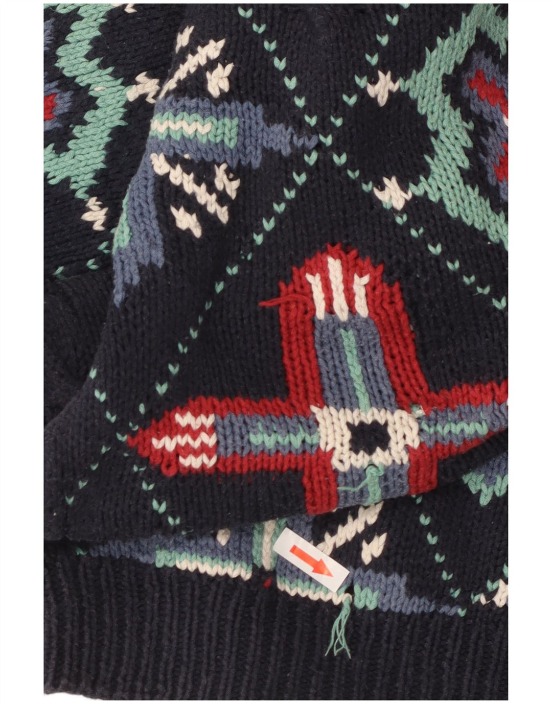 S.Moritz Womens V-Neck Jumper Sweater UK 16 Large Navy Blue Cotton