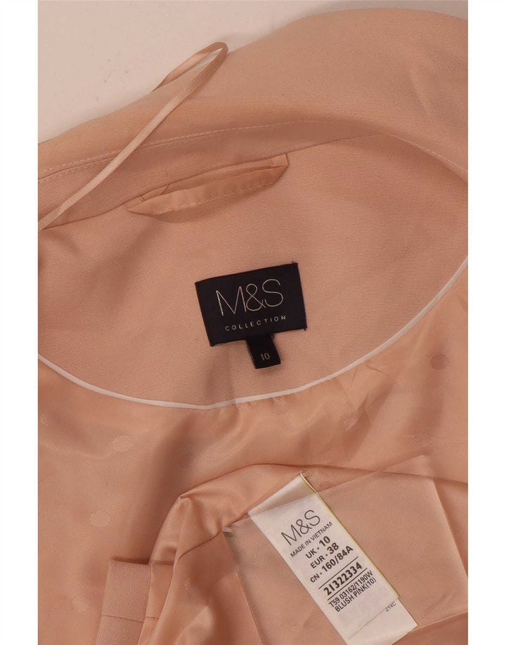 Marks & Spencer Womens Longline Sleeveless Blazer Jacket UK 10 Small Pink