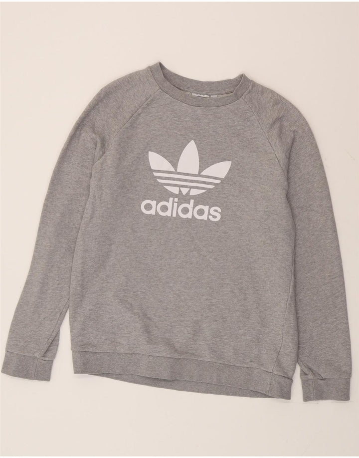 Adidas Mens Graphic Sweatshirt Jumper Medium Grey Cotton