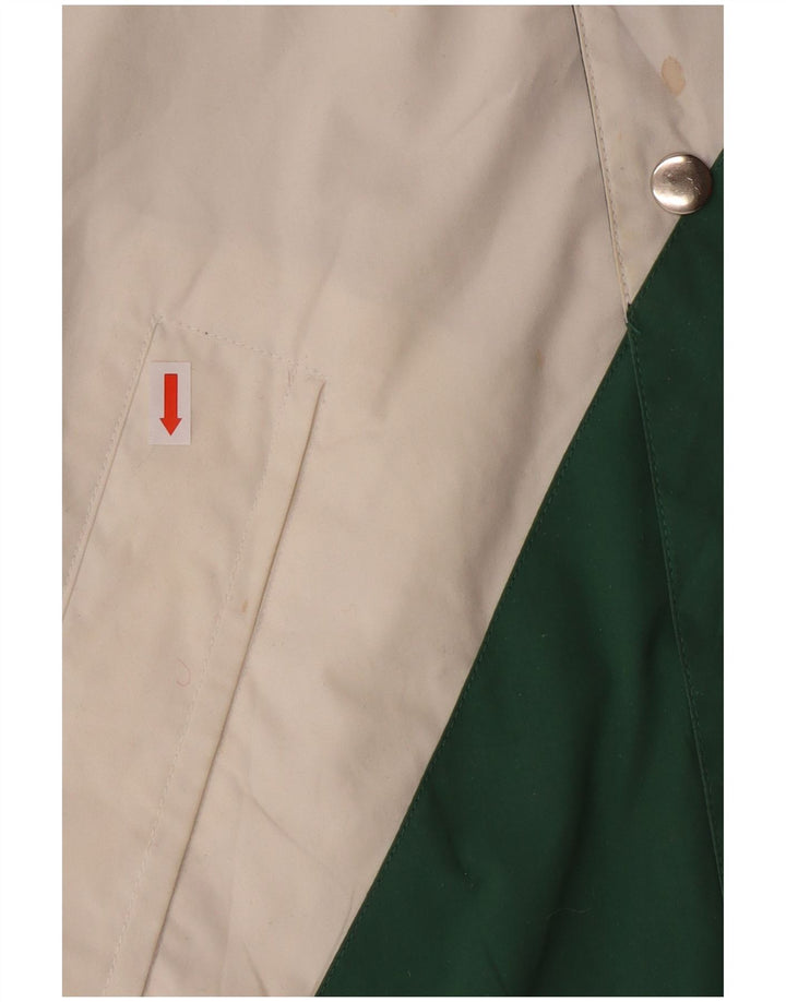 Patriot Mens Hooded Bomber Jacket UK 36 Small Green Colourblock Cotton