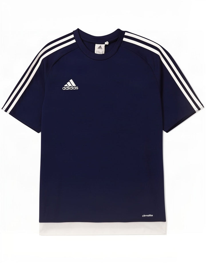 Adidas Mens Climalite T-Shirt Top Medium Navy Blue Colourblock Polyester