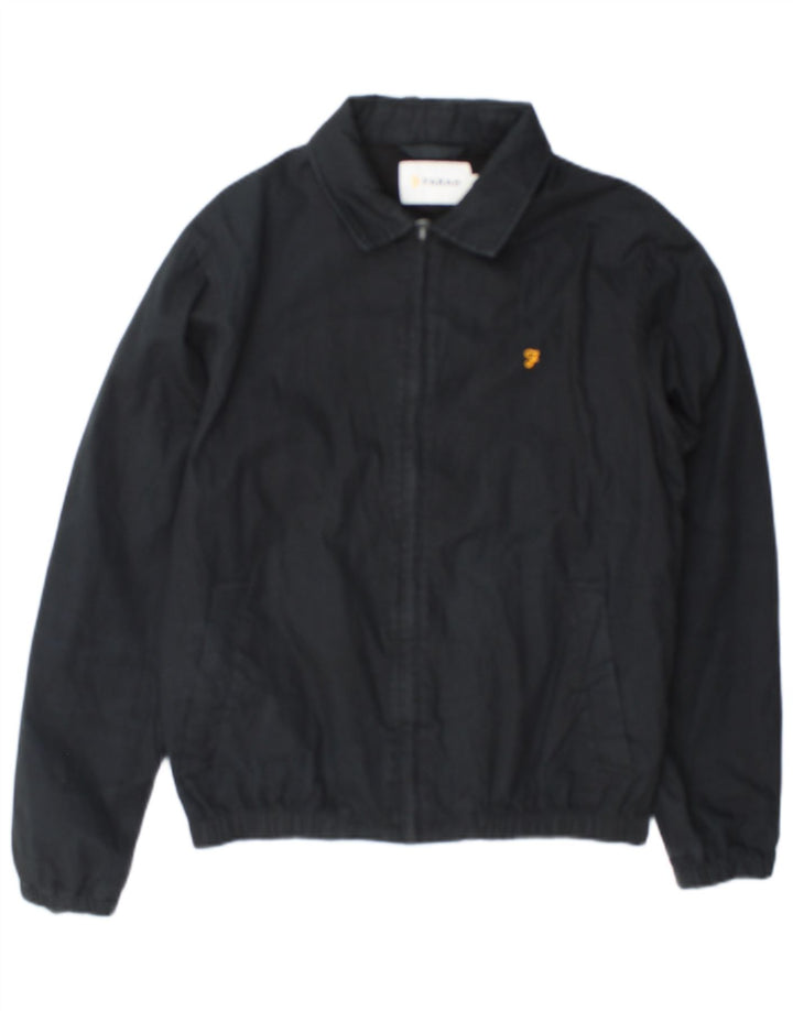 Farah Mens Bomber Jacket UK 36 Small Black Cotton