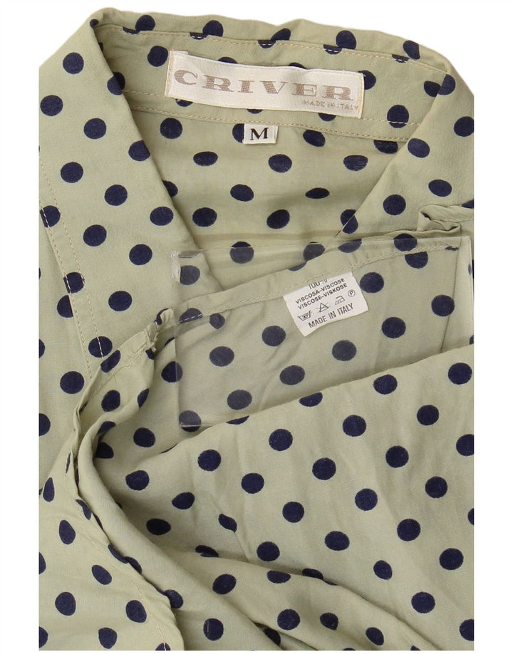 Criver Mens Short Sleeve Shirt Medium Khaki Polka Dot Viscose