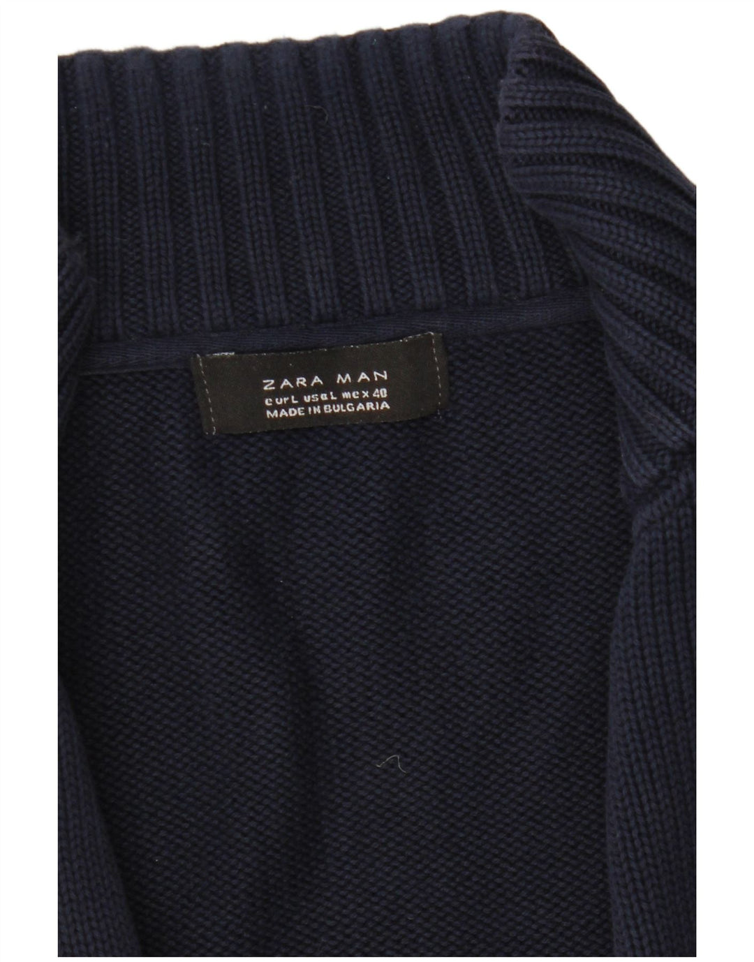Zara Mens Cardigan Sweater Large Navy Blue
