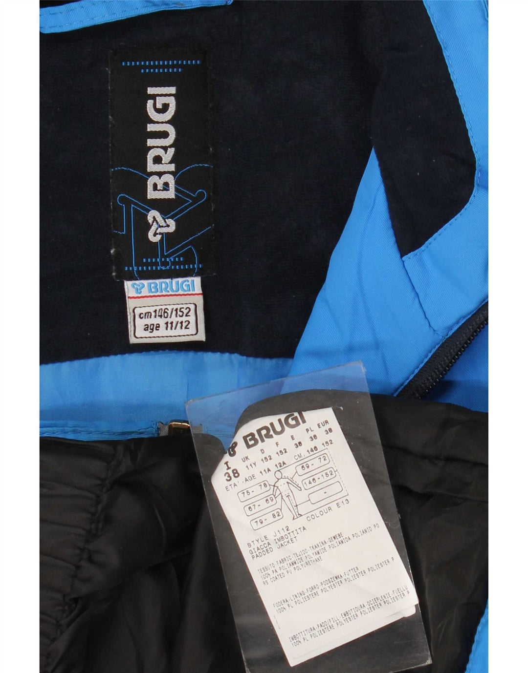 Brugi Boys Ski Jacket 11-12 Years Blue Colourblock Polyamide