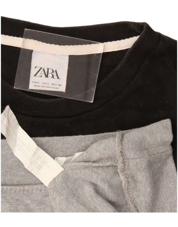 Zara Mens Sweatshirt Jumper Large Multicoloured Colourblock Cotton