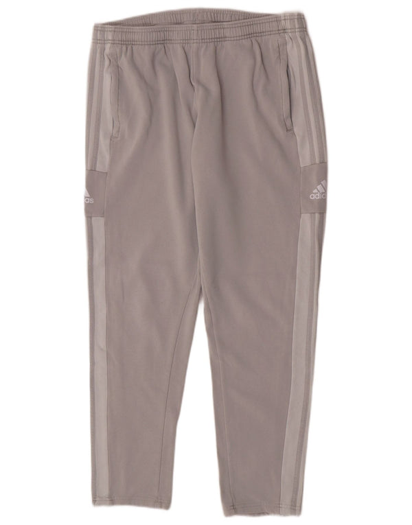 Adidas Womens Tracksuit Trousers UK 18 XL Grey Colourblock Cotton