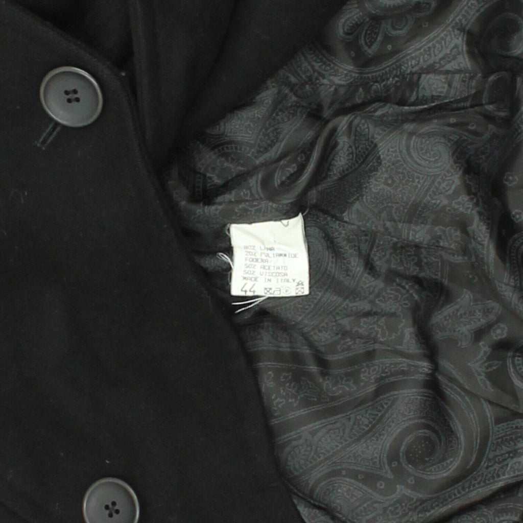 Vintage Womens Black Wool Pea Coat | Vintage High End Luxuy Peacoat VTG | Vintage Messina Hembry | Thrift | Second-Hand Messina Hembry | Used Clothing | Messina Hembry 