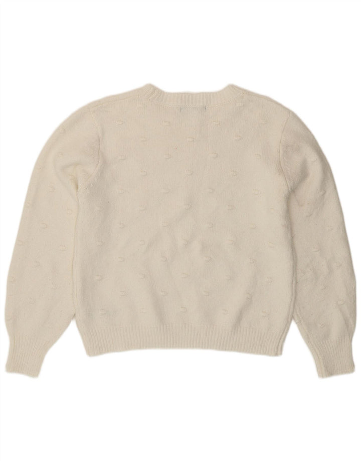 Marks & Spencer Womens Crew Neck Jumper Sweater UK 14 Medium White