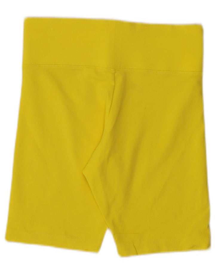 Nike Womens Sport Shorts UK 8 Small Yellow Cotton