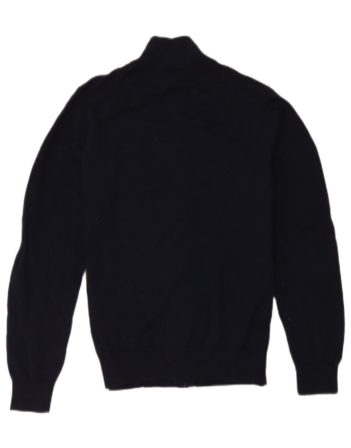 Crew Clothing Mens Zip Neck Jumper Sweater Medium Navy Blue Cotton