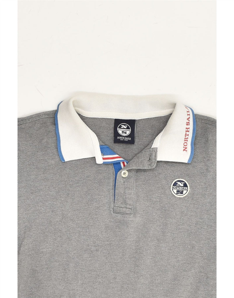 NORTH SAILS Boys Polo Shirt 13-14 Years Grey Cotton | Vintage North Sails | Thrift | Second-Hand North Sails | Used Clothing | Messina Hembry 