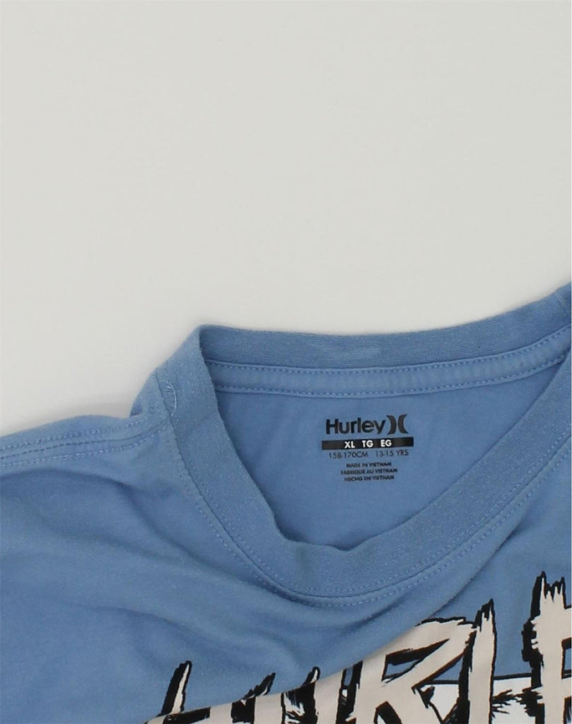 HURLEY Boys Graphic T-Shirt Top 13-14 Years XL Blue Cotton | Vintage Hurley | Thrift | Second-Hand Hurley | Used Clothing | Messina Hembry 