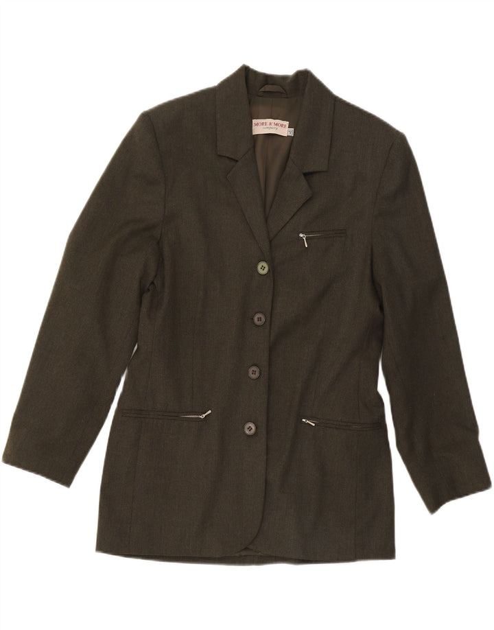 MORE & MORE  Womens 4 Button Blazer Jacket EU 40 Medium Khaki Polyester