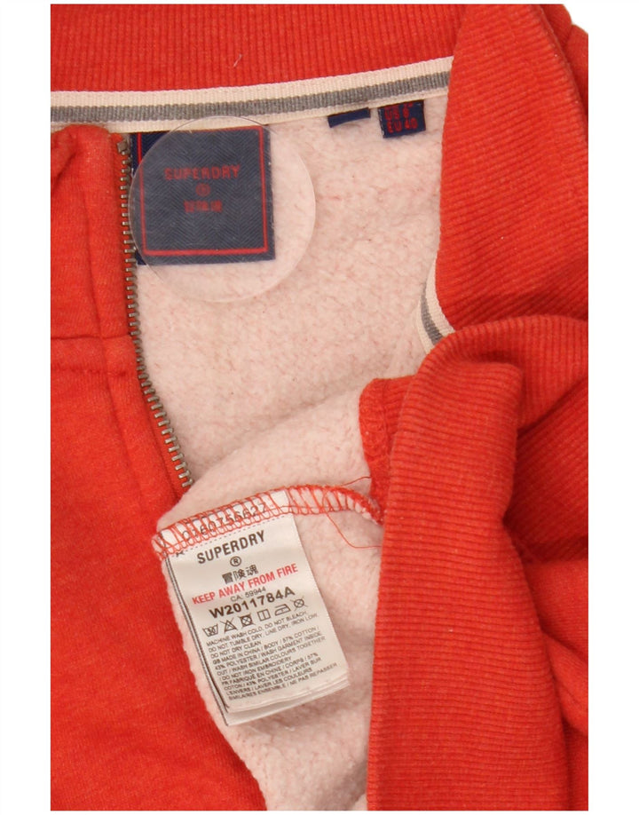 SUPERDRY Womens Oversized Crop Sweatshirt Jumper UK 12 Medium  Red