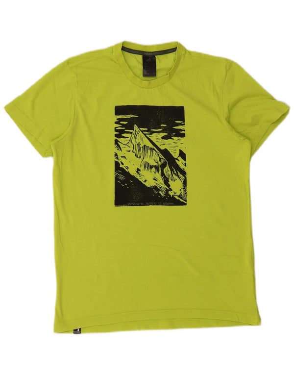 Adidas Mens Graphic T-Shirt Top UK 36/38 Small Green Cotton