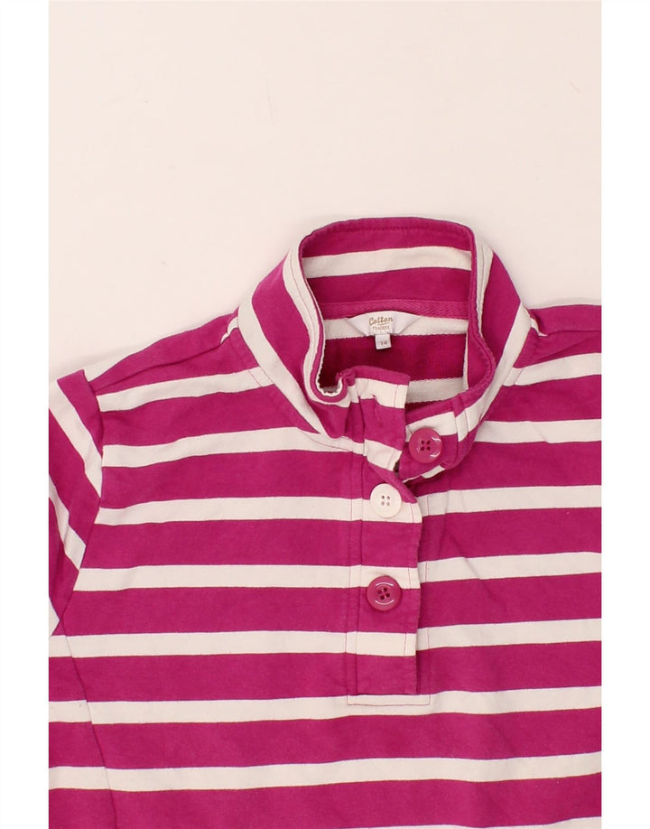 COTTON TRADERS Womens Button Neck Sweatshirt Jumper UK 14 Medium Pink Vintage Cotton Traders and Second-Hand Cotton Traders from Messina Hembry 