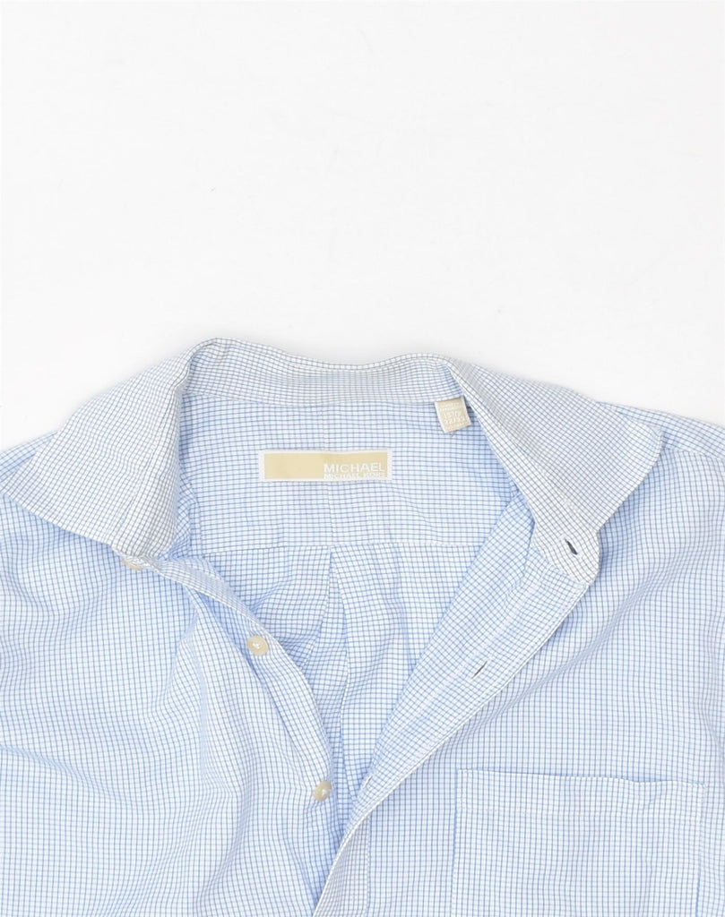 MICHAEL KORS Mens Shirt Size 15 1/2 Medium Blue Check Cotton | Vintage Michael Kors | Thrift | Second-Hand Michael Kors | Used Clothing | Messina Hembry 