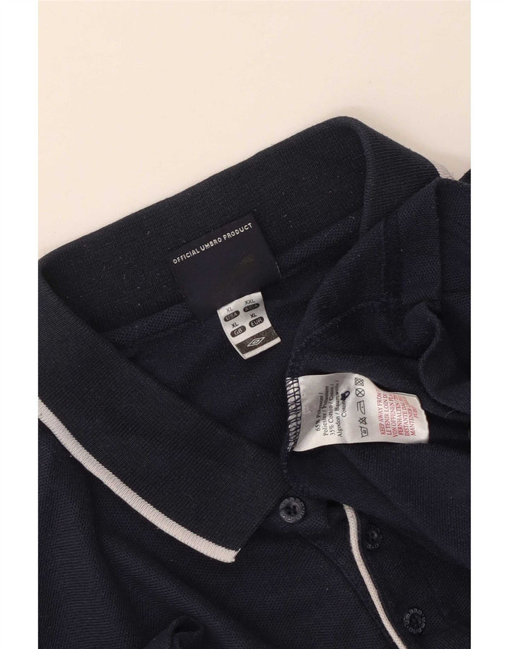 Umbro Mens Polo Shirt XL Navy Blue Polyester