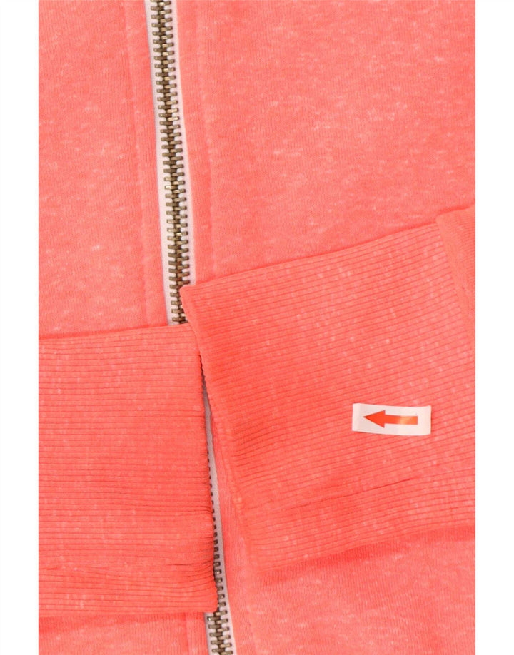 Superdry Womens Zip Hoodie Sweater UK 16 Large Pink Polyester