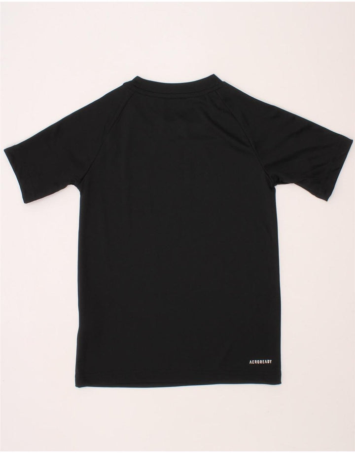 ADIDAS Boys Aeroready T-Shirt Top 7-8 Years Black Polyester Vintage Adidas and Second-Hand Adidas from Messina Hembry 
