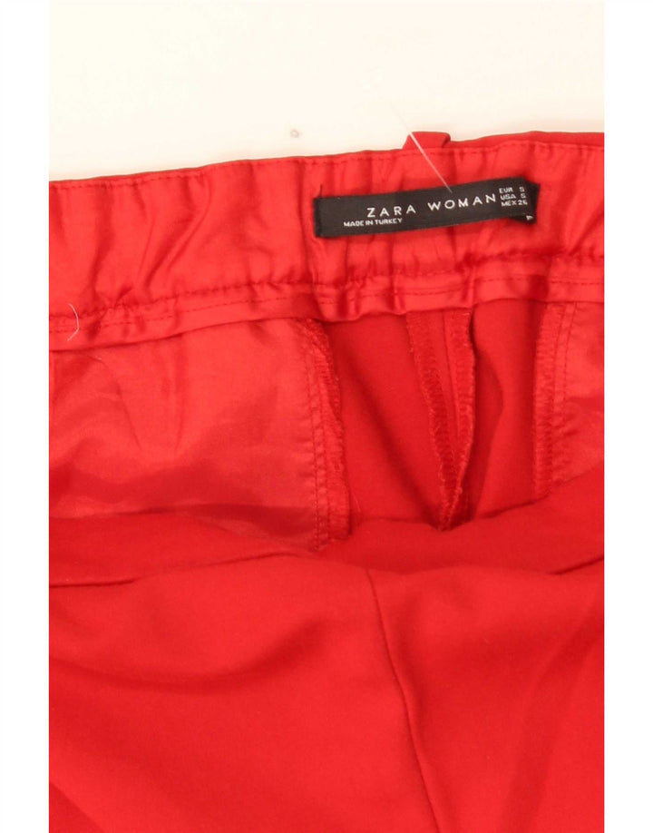 Zara Womens Slim Casual Trousers Small W26 L26 Red