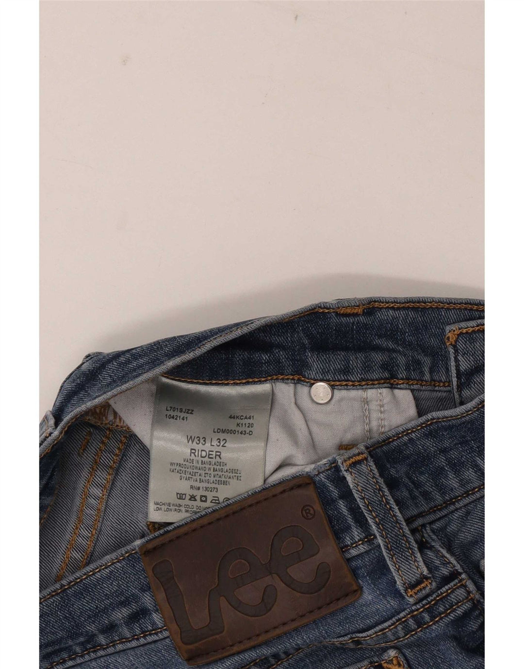 Lee Mens Rider Slim Jeans W33 L32 Blue Cotton