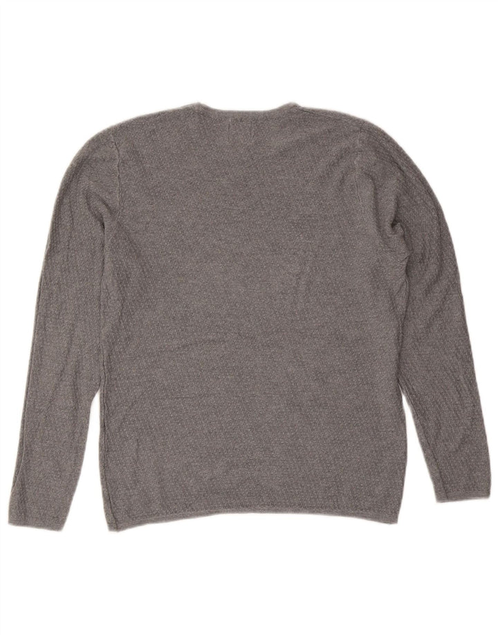 Zara Mens Crew Neck Jumper Sweater Medium Grey