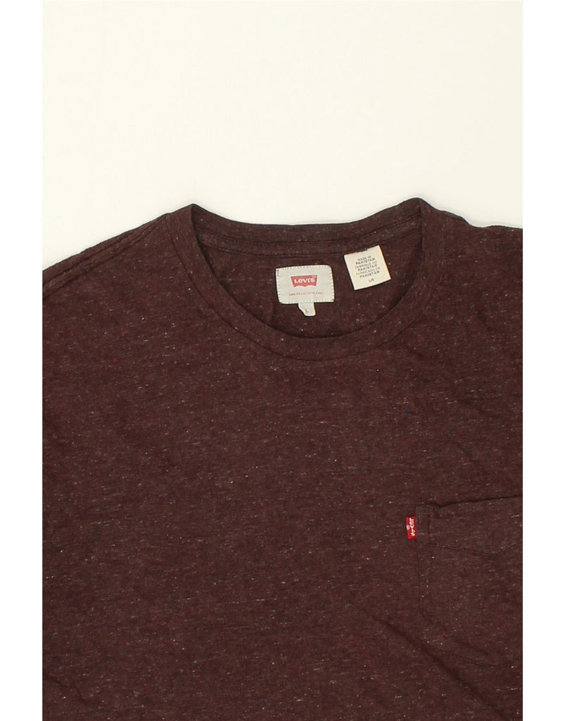 LEVI'S Mens T-Shirt Top Large Maroon Flecked | Vintage Levi's | Thrift | Second-Hand Levi's | Used Clothing | Messina Hembry 