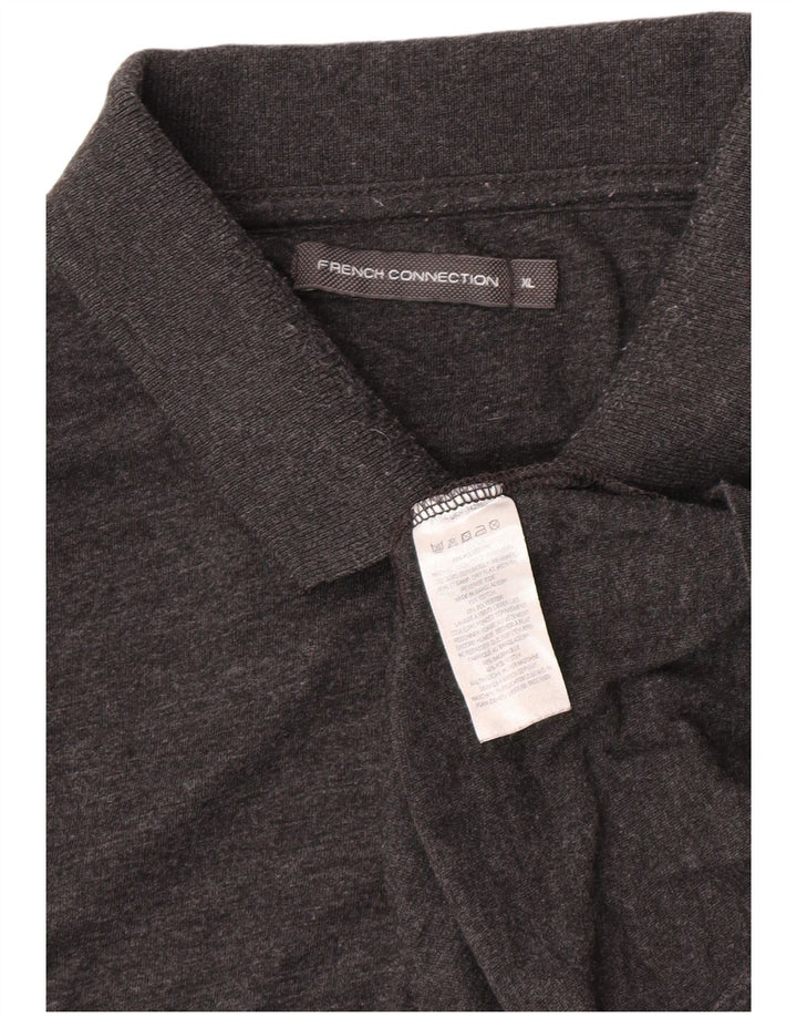 French Connection Mens Polo Shirt XL Grey Flecked Cotton