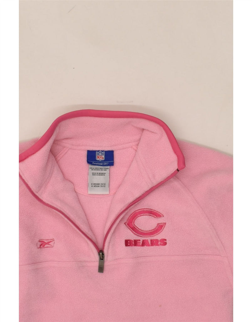 REEBOK Girls Zip Neck Fleece Jumper 10-11 Years Medium Pink Polyester | Vintage Reebok | Thrift | Second-Hand Reebok | Used Clothing | Messina Hembry 