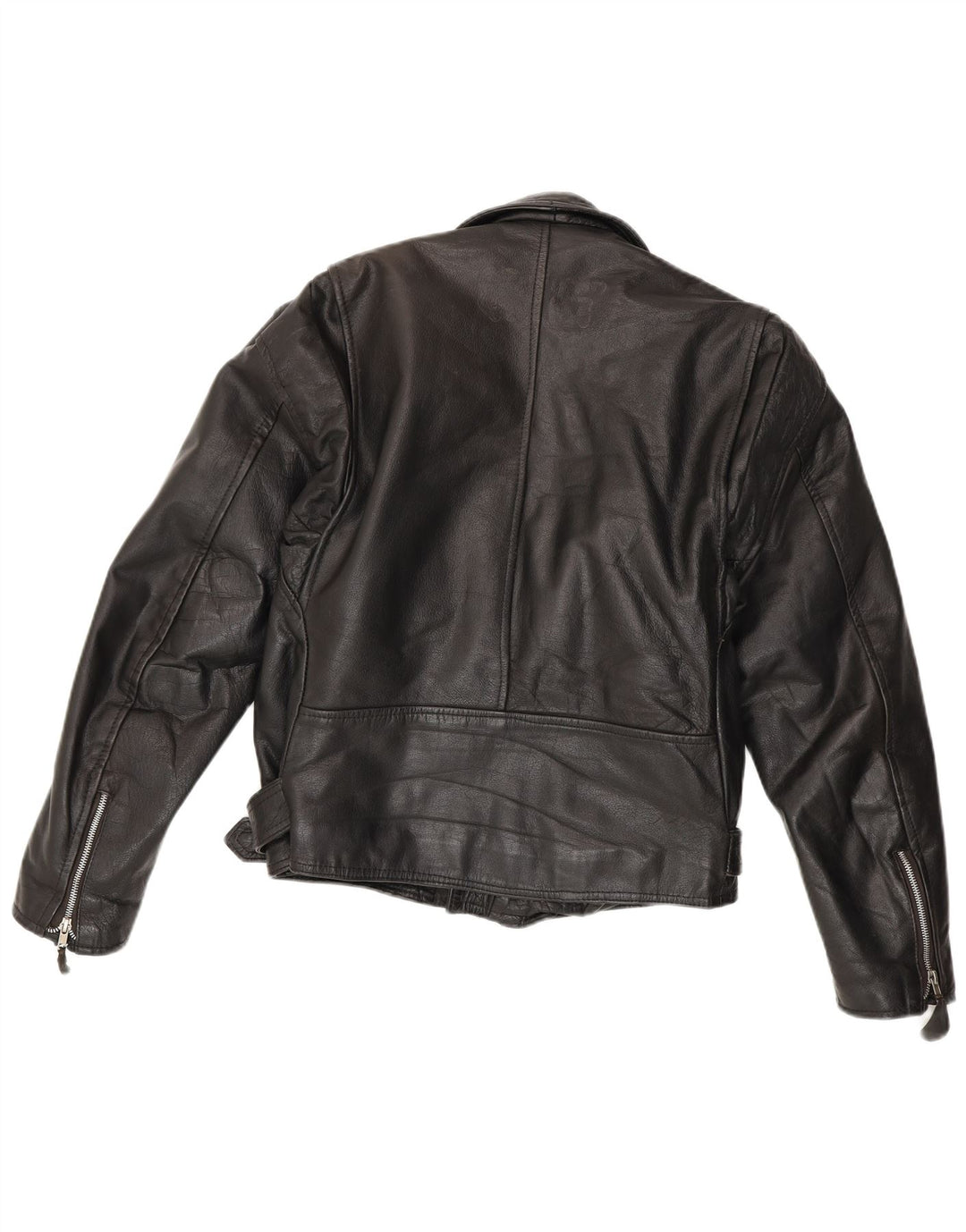 Vintage Mens Leather Biker Jacket IT 44 XS Black