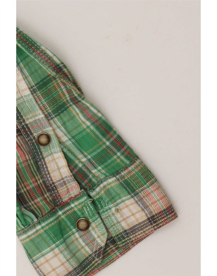 Wrangler Mens Slim Fit Flannel Shirt Small Green Check Cotton