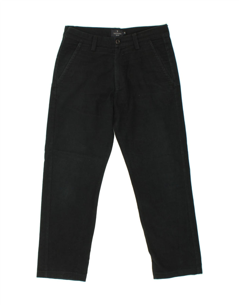 TRUSSARDI Mens Straight Chino Trousers IT 48 Medium W32 L28  Black Vintage Trussardi and Second-Hand Trussardi from Messina Hembry 