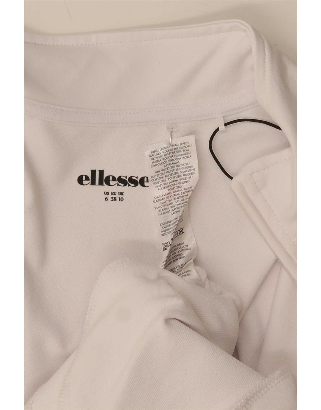Ellesse Womens Tracksuit Top Jacket UK 10 Small White Polyester