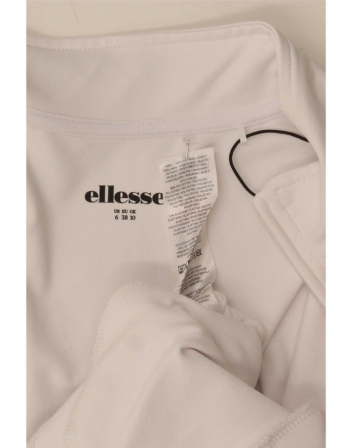 Ellesse Womens Tracksuit Top Jacket UK 10 Small White Polyester