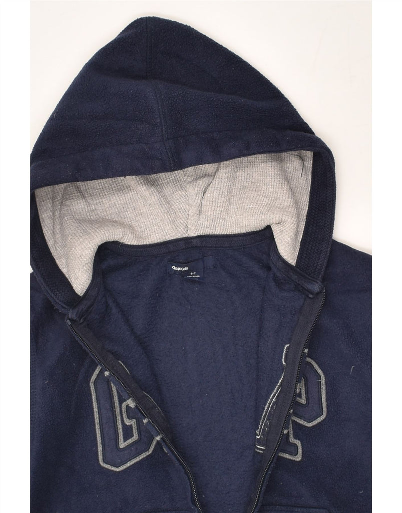 GAP Boys Graphic Fleece Zip Hoodie Sweater 6-7 Years Navy Blue Polyester | Vintage Gap | Thrift | Second-Hand Gap | Used Clothing | Messina Hembry 