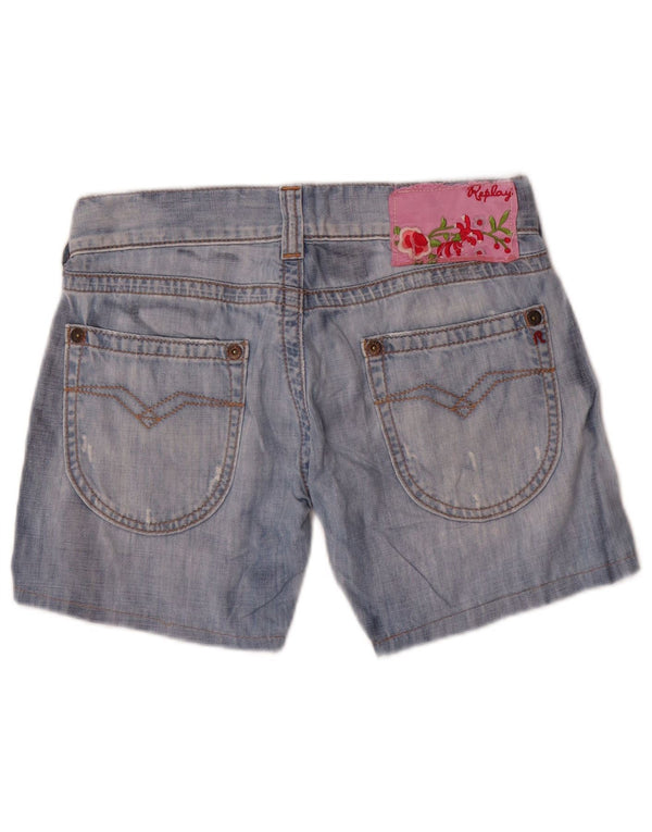Replay Womens Denim Shorts W27 Small Blue Cotton