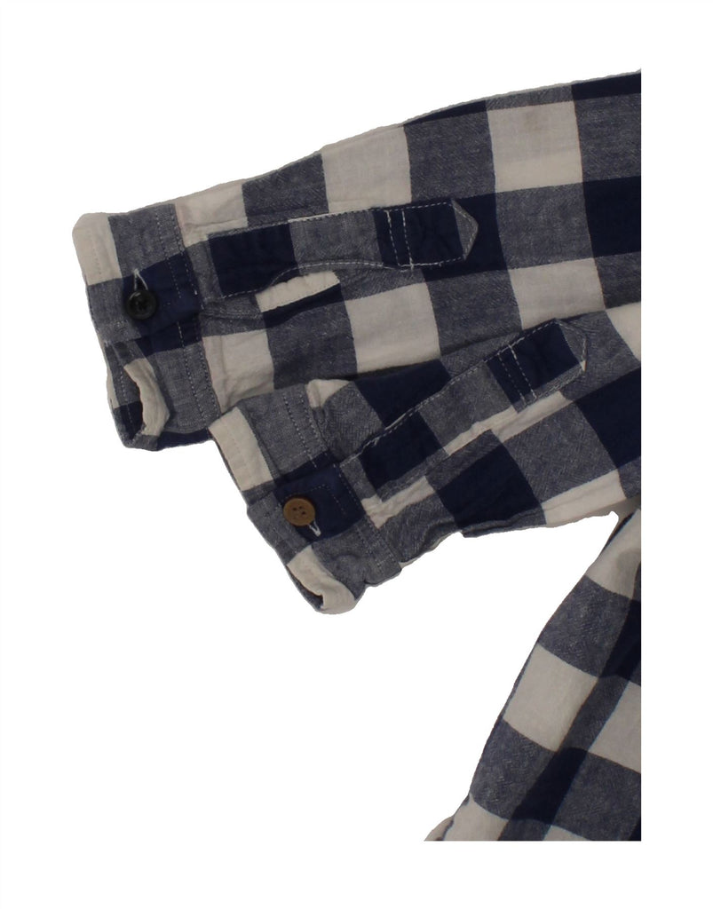 JOULES Boys Flannel Shirt 5-6 Years Navy Blue Check Cotton Vintage Joules and Second-Hand Joules from Messina Hembry 