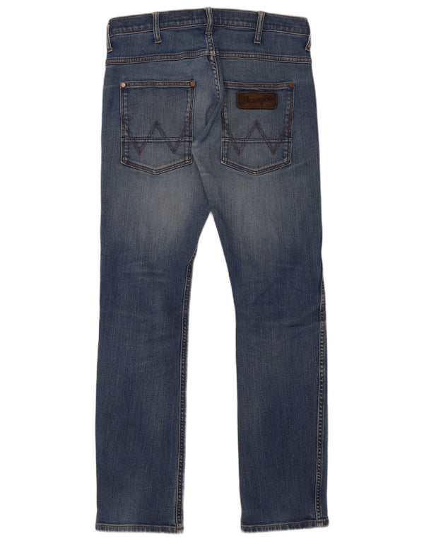 Wrangler Mens Spencer Straight Slim Jeans W32 L34 Blue Cotton