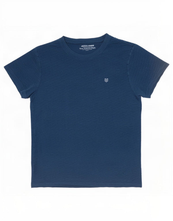 Jack & Jones Mens Slim Fit T-Shirt Top Large Navy Blue Cotton