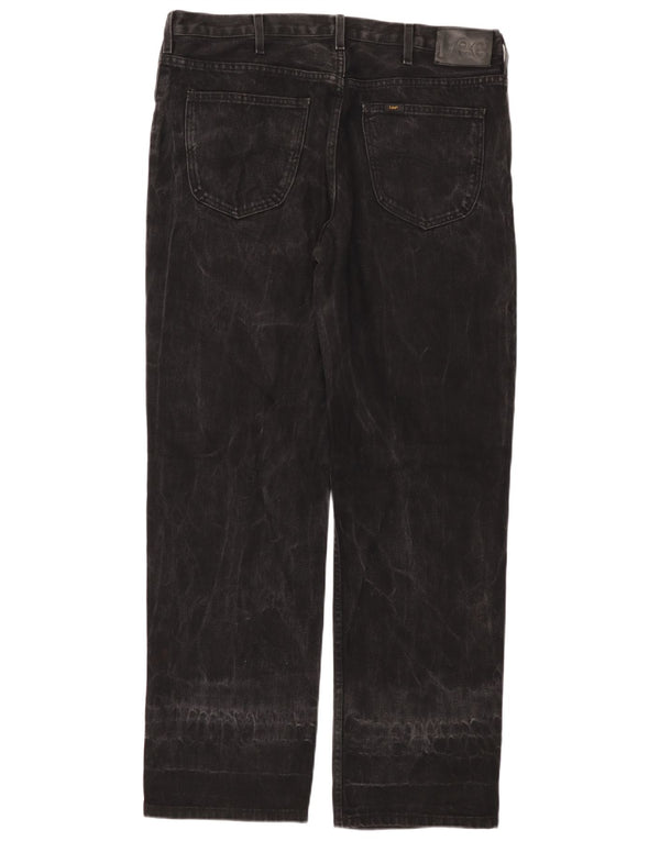 LEE Mens Brooklyn Comfort Straight Jeans W38 L32 Black Cotton