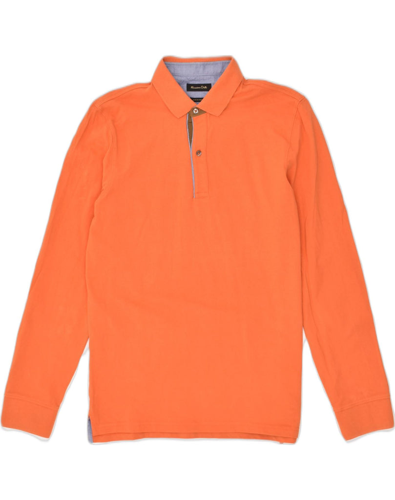 MASSIMO DUTTI Mens Long Sleeve Polo Shirt Medium Orange Cotton | Vintage Massimo Dutti | Thrift | Second-Hand Massimo Dutti | Used Clothing | Messina Hembry 