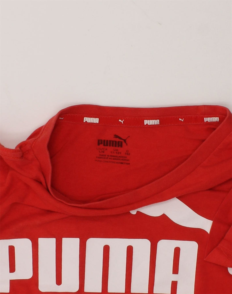 PUMA Boys Graphic T-Shirt Top 11-12 Years Red Cotton | Vintage Puma | Thrift | Second-Hand Puma | Used Clothing | Messina Hembry 